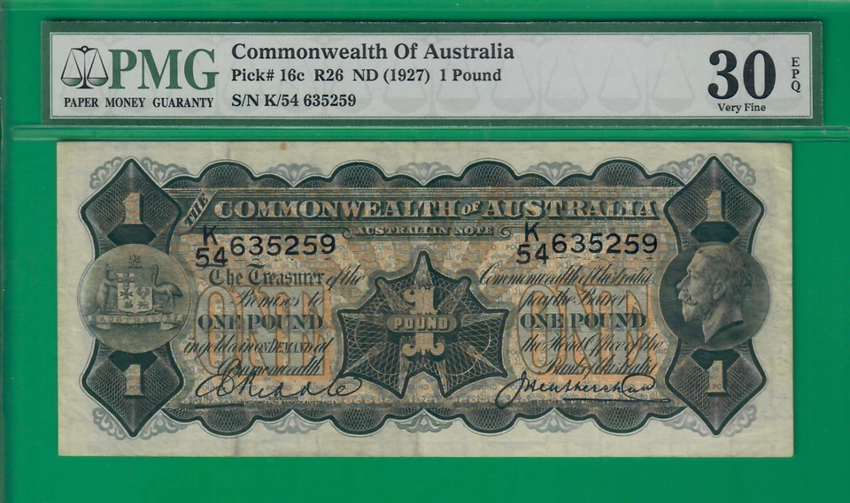 Australia pound ND(1927), P16c, PMG VF *30* w/ the coveted EPQ designation! - Image 1 of 2