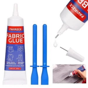 50 ML Fabric Glue, Strong Clear Fabric Adhesive Permanent Washable Clothing F... - Picture 1 of 6