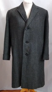 Vintage Rowans Glasgow & Birmingham Herren Tweed Mantel. Ca. 46" Brustumfang - Bild 1 von 13