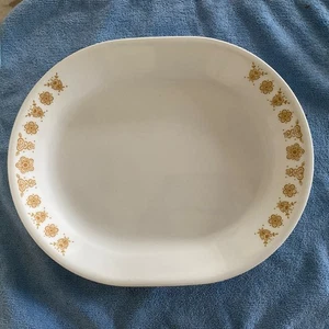 Corelle Schmetterling Gold Oval Servierplatte Teller Schale 12” x 10” Vintage - Bild 1 von 7