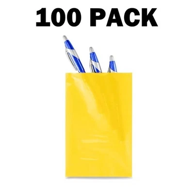 Yellow 4" x 6" Transparent Heat Sealable Poly Bags 2 Mil Open End Vacuum Gift - Image 1 of 3