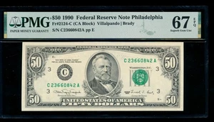 AC 1990 $50 Philadelphia FRN PMG 67 EPQ Fr 2124-C - Picture 1 of 2