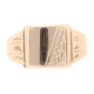 9Carat Yellow Gold Signet Ring (Size R 1/2) 10.5x10.5mm Head - Picture 1 of 4