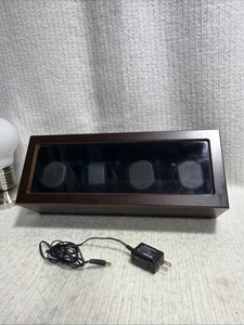Brookstone Automatic Quad Watch Winder Display Storage Box Case Wood Read - Picture 1 of 10