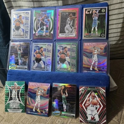 Lote de 25 tarjetas Giannis Antetokounmpo 11 premios 1 refractor de bola rosa e insertos) Foto 1 de 3