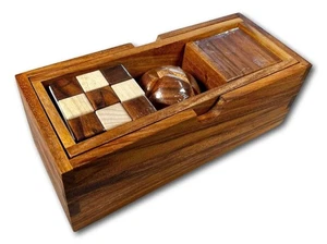 Set regalo 3 puzzle in legno | Soma Cube, Snake Cube, pallone da calcio - Foto 1 di 3