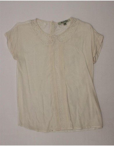 OFF WHITE MASSIMO DUTTI top blusa bambina 13 14 anni bianco sporco CW15