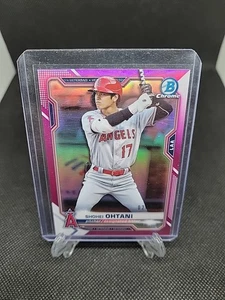 2021 Bowman Chrome Shohei Ohtani #27 Refractor Fucisia 24/299 - Bild 1 von 3