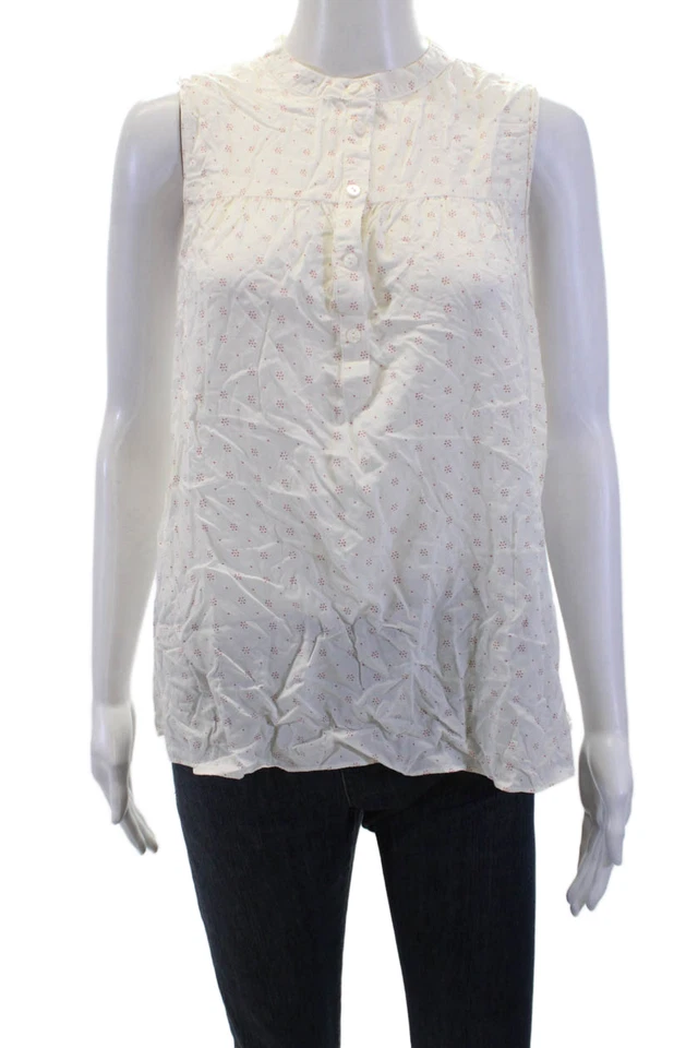 Hatch Women Boho Floral High Neck Sleeveless Rayon Blouse Button Size 1 - Image 1 of 4