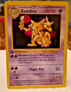 Kadabra 032/102 Base Set (Sin Sombras) Regular 1ª Edición Pokemon - Imagen 1 de 3