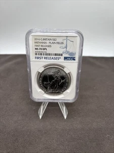 2016 Great Britain £2 1 oz Silver Britannia Plain Fields Coin MS70 DPL - Picture 1 of 2