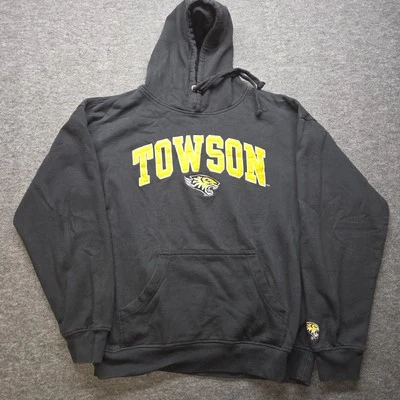 Sudadera con Capucha Towson University Antigua Marca Universitaria Embalaje Original Grande Maryland Negra Foto 1 de 4