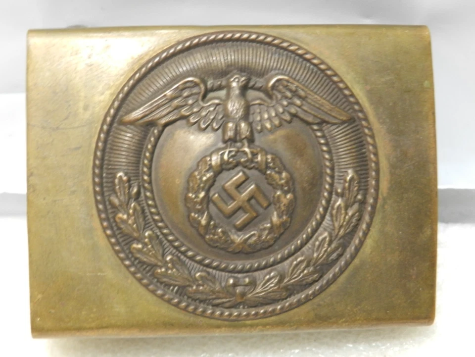 Hebilla de cinturón de latón original alemana de la Segunda Guerra Mundial SA EM/NCO (A21JJ?) Foto 1 de 4