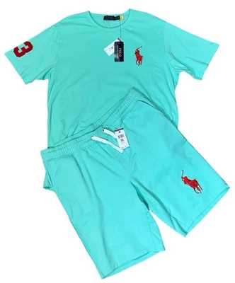 Polo Ralph Lauren Hombre 2XL Conjunto Pantalones Cortos Verde Menta Bordado Logo 100% Algodón Foto 1 de 4