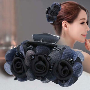 Fashion Women Rose Flower Hair Claws Wedding Hair Accessories Ponytail Holder