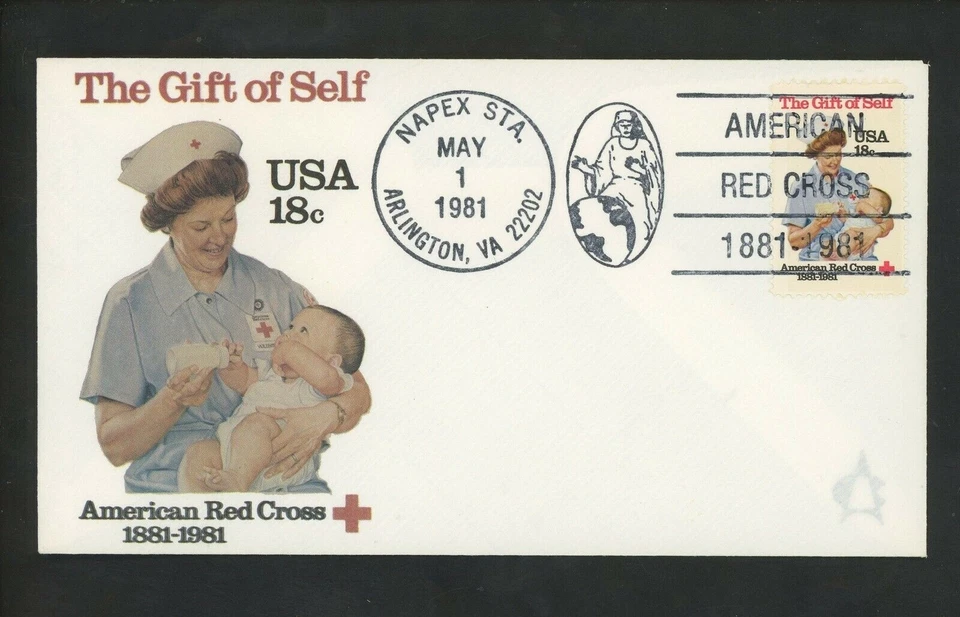US FDC #1910 Andrews 5/1/1981 Arlington VA NAPEX Unofficial Pictorial Red Cross - Image 1 of 2