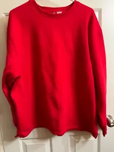 red sweatshirt size XL, 25" across belly, 28 1/2" top of shoulder to bottom. - Picture 1 of 3