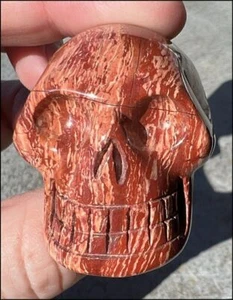 Red Spiral Jasper CRYSTAL SKULL - Promote Focus + Clarity - w/ Synergy 4+ yrs - Picture 1 of 13