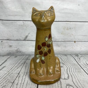 Estatuilla vintage de cerámica de cerámica para gato gres pintada a mano gatito popular - Imagen 1 de 10