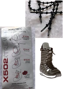XTENEX X502 Series 49" elastische Snowboard Boot Schnürsenkel patentiert geknotet schwarz - Bild 1 von 6