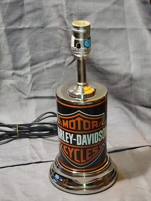 Harley Davidson Motorcycles Table Lamp|Black & Orange Badge|Light|License Plate - Image 1 of 4