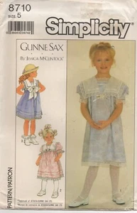 Simplicity Sewing Pattern 8710 Dress by Gunne Sax, Nautical 1988 Age/Size 5 NEW - Picture 1 of 13