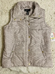 STYLE & CO white Truffle beige water repellent vest Medium M NTW style&co. - Picture 1 of 7
