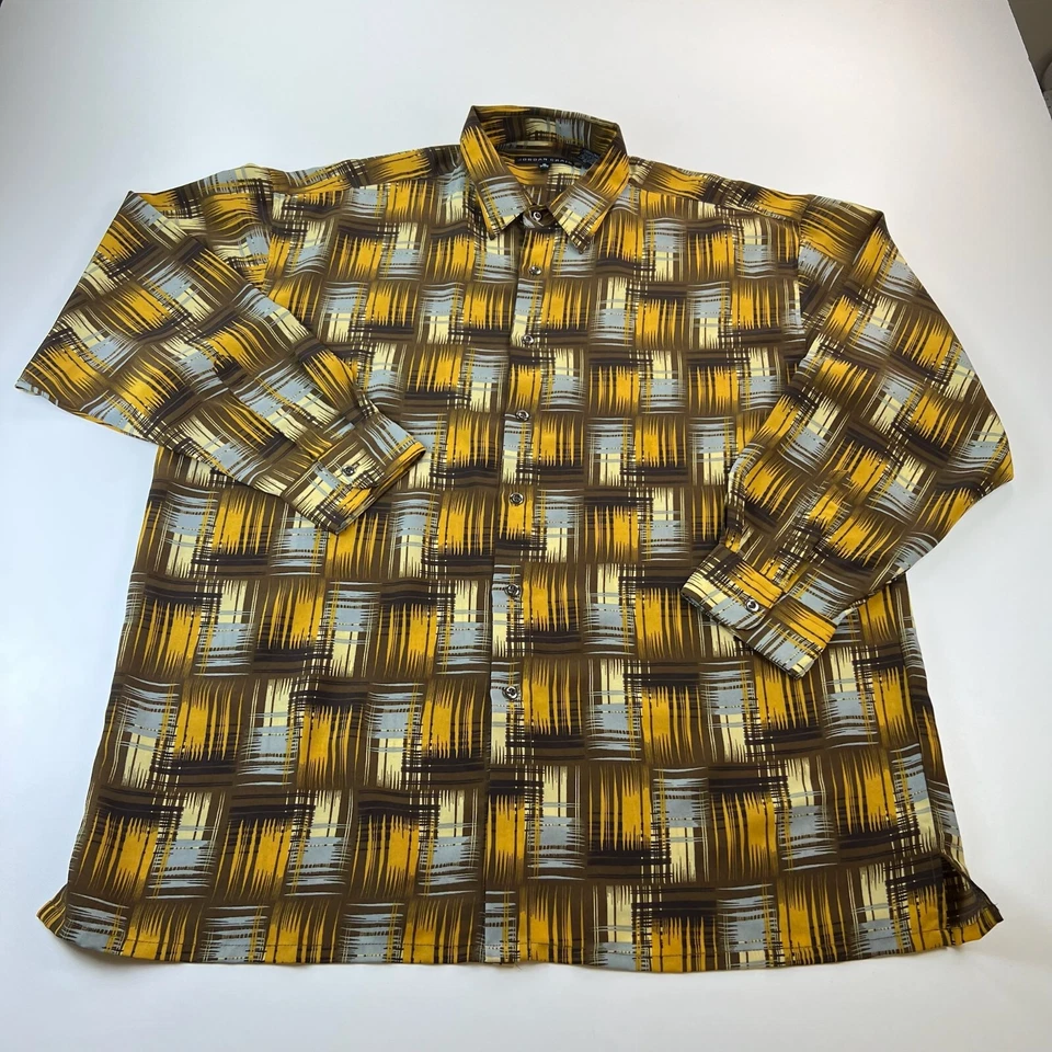 Camisa Jordan Craig Abotonada Para Hombre Extra Grande XL Geométrica Ligera Informal Foto 1 de 4