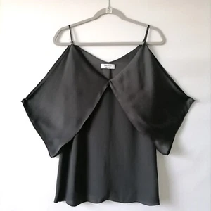 Bailey 44 Womens Black V Neck Kate Cold Shoulder Blouse Top Size M - Picture 1 of 7