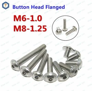 Tornillos hexagonales de cabeza de botón con brida de acero inoxidable M6/M8 304 - Imagen 1 de 3