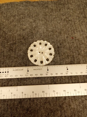Vintage LRG 1-1/2" Carved Open Work MOP Mother Of Pearl Shell Button Cover