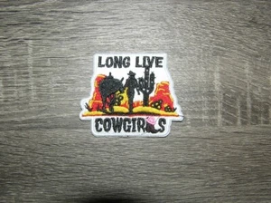Long Live Cowgirls Embroidered Iron On Patch 3.25" x 2.5" - Picture 1 of 2