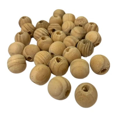 Natural Large Burly Wood Round Beads 14mm Jewellery Making Craft W122 x 30 - Image 1 of 3