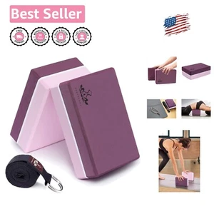Moisture-Proof EVA Foam Yoga Blocks & Strap Set - Reliable Support for All - Picture 1 of 9