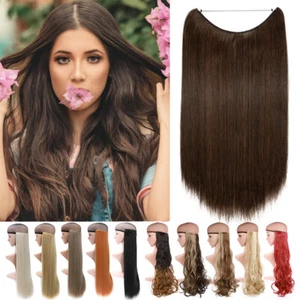 100% One Piece Real Natural as Human Wire in Hair Extensions Invisible Long Wavy - Picture 1 of 46