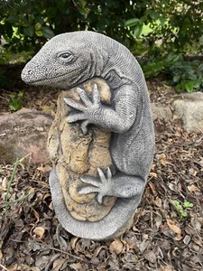 Goanna Lizard Rock Statue Ornament Animal Concrete Cement Garden Australian Made - Picture 1 of 9