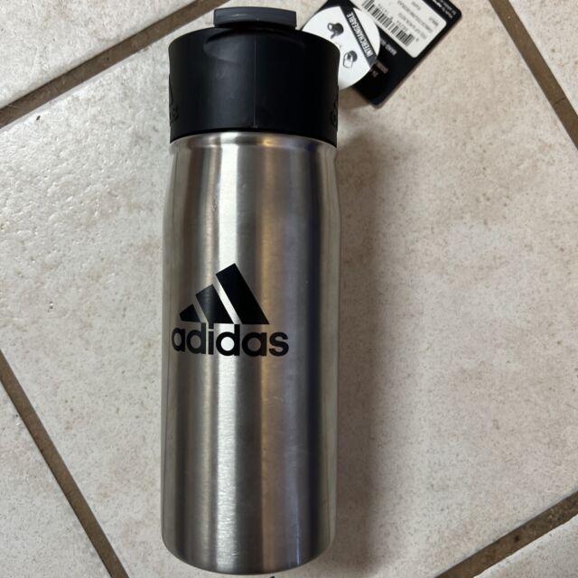 Silver Adidas Unisex Steel Straw 600ml Water Bottle, Accessories