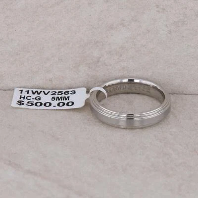 Alianza de boda de carburo de tungsteno tallado artístico para hombre de 5 mm Foto 1 de 3