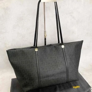 Auténtico bolso de mano FENDI bolso monedero FF cuero calabacín PVC negro - Imagen 1 de 24