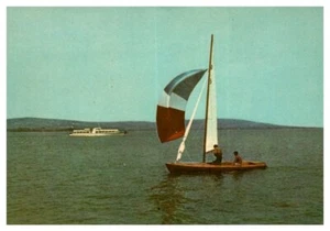 Segeln auf dem Plattensee Boot Postkarte verschickt 1966  - Bild 1 von 2