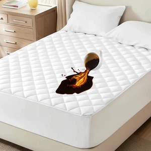 100% Waterproof Mattress Protector Quilted Mattress Pad Cover Breathable Fitted - Picture 1 of 19