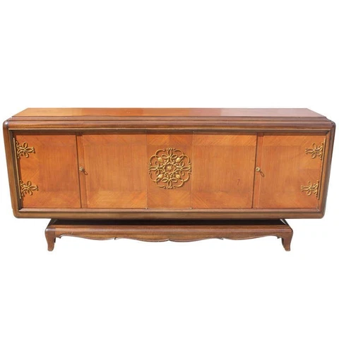 Spectacular French Art Deco Sideboard / Buffet Solid Mahogany by Jean Desnos Cover