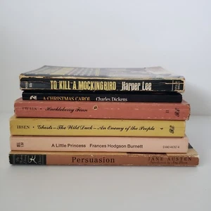 Classic Paperback Novels Austen Twain Dickens Harper Lee Lot of 6 Books Vintage - Picture 1 of 24