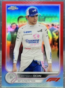 2022 Topps Chrome Formula 1 F1 Esteban Ocon #45 Red Refractor 3/5 - Picture 1 of 2