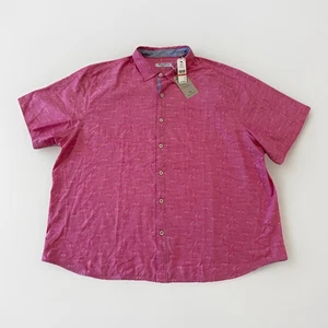 Tommy Bahama Island Zone Palm Row Button Shirt Very Berry Coolmax 3XL NWT! - Picture 1 of 7