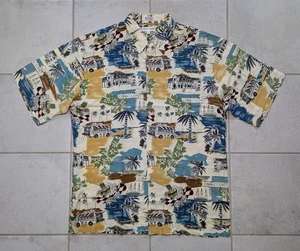Pierre Cardin Herren Large Button Up Hemd Viskose Strand Palme Tropical Boot Vintage - Bild 1 von 6