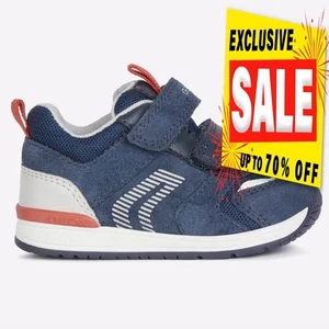 Geox Rishon WATERPROOF Infants Kids Toddlers Touch Fastening Trainers Navy - Picture 1 of 5