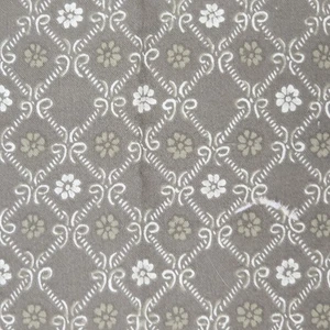 Cotton Fabric 27"x45" Reproduction Print Neutral Scrollwork Floral Cream Taupe - Picture 1 of 6