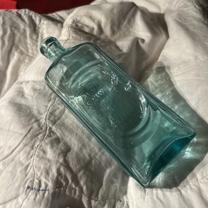 DR. KILMER"S SWAMP-ROOT KIDNEY CURE BINGHAMTON, NY Embossed Medicine Blue Bottle - Picture 1 of 11