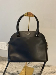 Kate Spade Black Medium Dome Satchel Convertible Crossbody Handbag Purse - Picture 1 of 10
